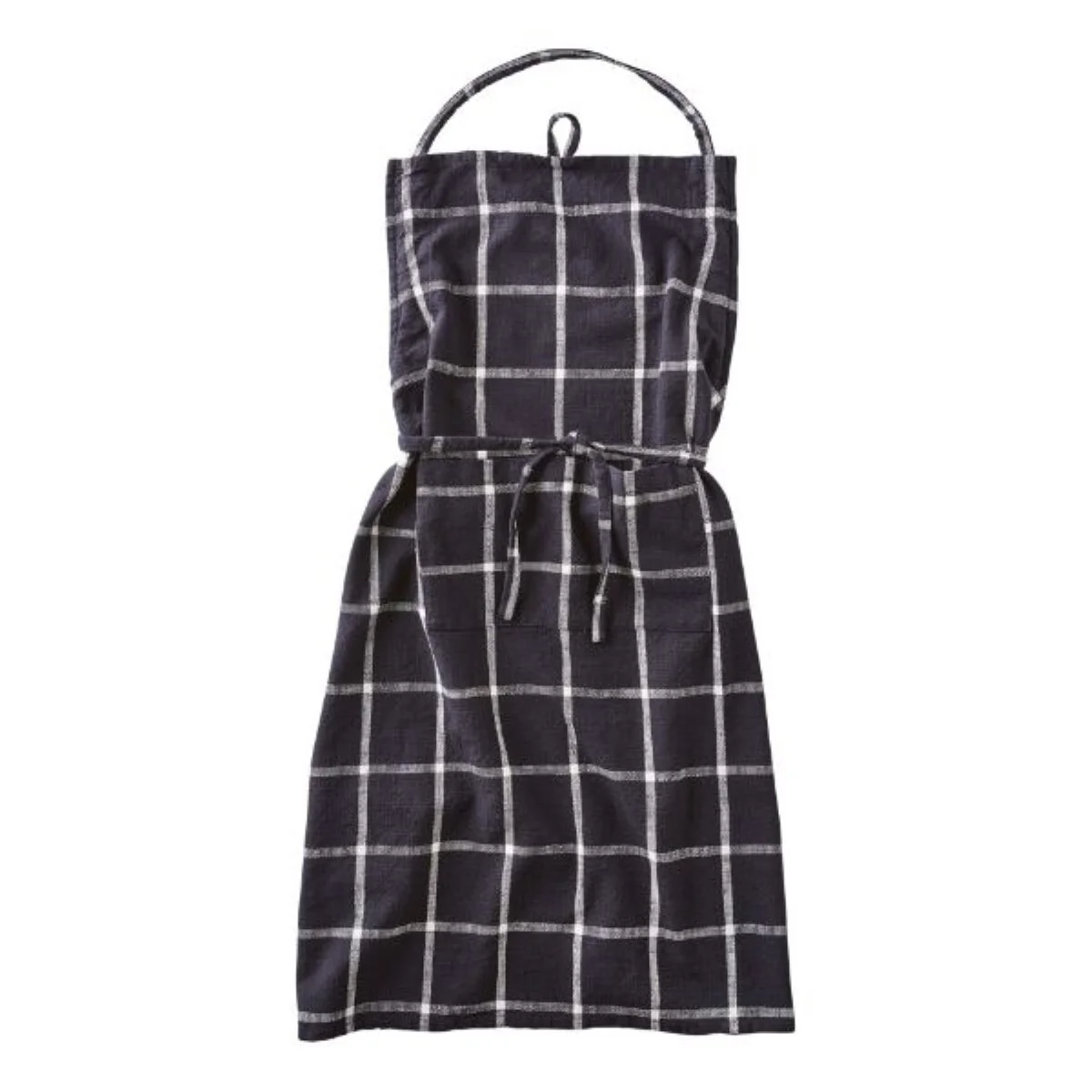 Classic Check Slub Apron – black