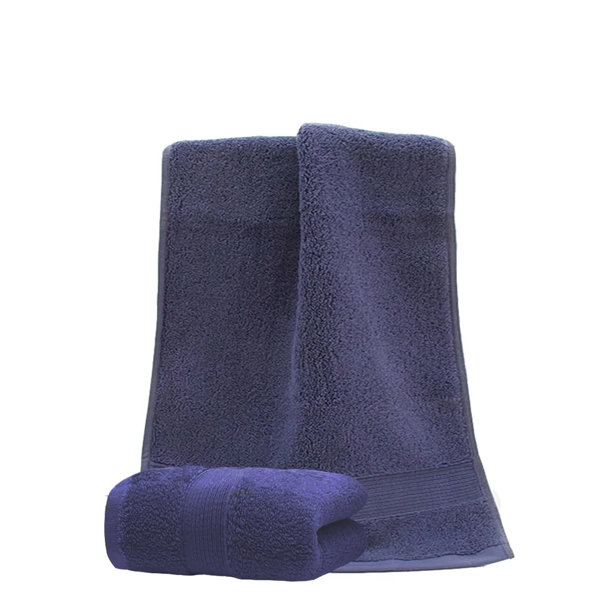 Jininq 2 Piece 100% Cotton Soft Hand Towels 13.4'' X 29.5'',Premium Face Towels Set For Bathroom,Gym,Home (Blue)