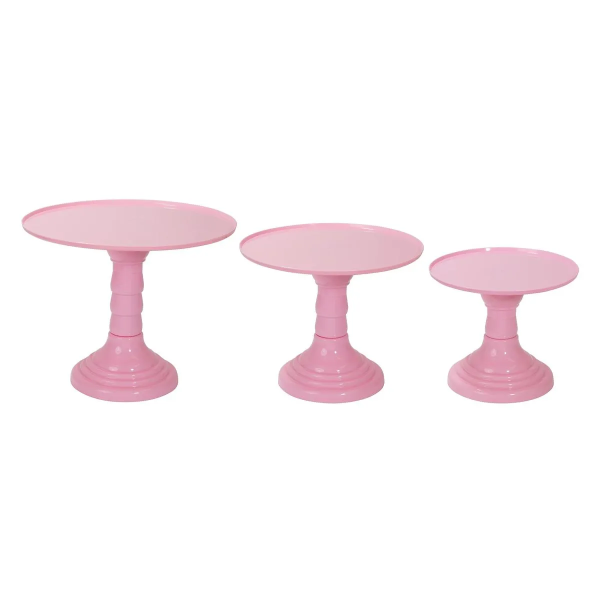 Plastic Cake Stand (3 pcs) Pink | Box