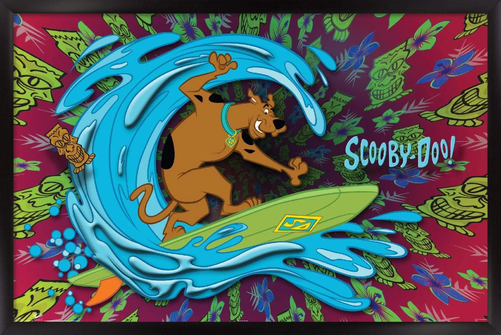 Trends International Scooby-Doo - Surf Wall Poster, 14.725'' X 22.375'', Black Framed Version